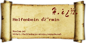 Helfenbein Ármin névjegykártya